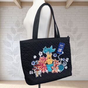 NEW ❤️ vera bradley Harry Potter Herbology Mandrake Embroidered Tote Black LARGE